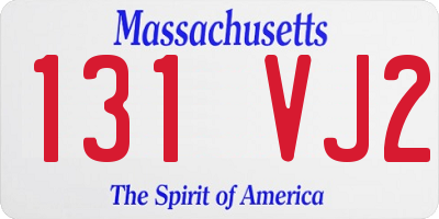 MA license plate 131VJ2