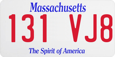 MA license plate 131VJ8