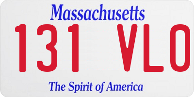 MA license plate 131VL0