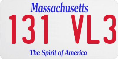 MA license plate 131VL3