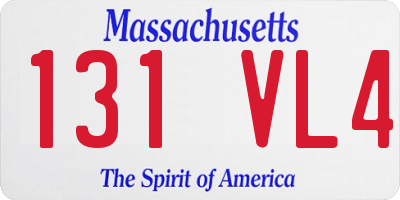 MA license plate 131VL4