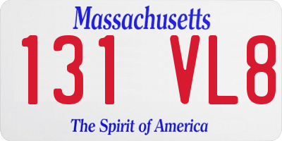 MA license plate 131VL8