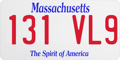MA license plate 131VL9