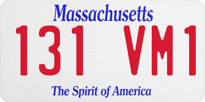 MA license plate 131VM1