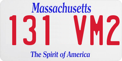 MA license plate 131VM2