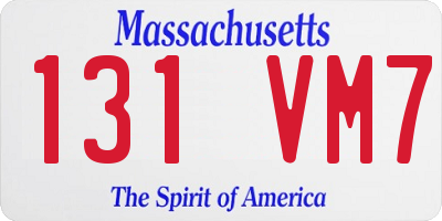 MA license plate 131VM7