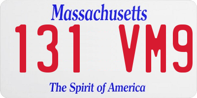MA license plate 131VM9
