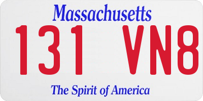 MA license plate 131VN8