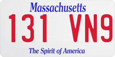 MA license plate 131VN9