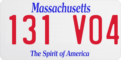 MA license plate 131VO4