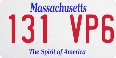 MA license plate 131VP6