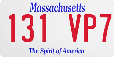 MA license plate 131VP7