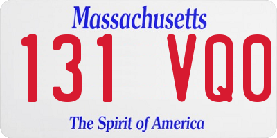 MA license plate 131VQ0