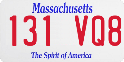 MA license plate 131VQ8