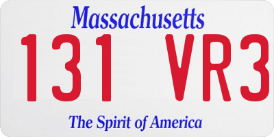 MA license plate 131VR3