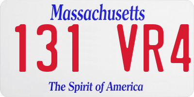 MA license plate 131VR4