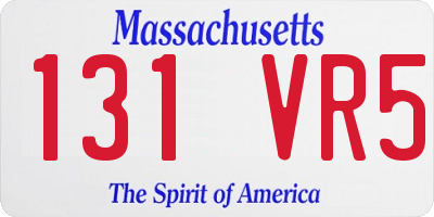MA license plate 131VR5