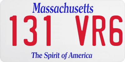 MA license plate 131VR6