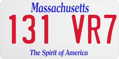 MA license plate 131VR7