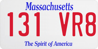 MA license plate 131VR8