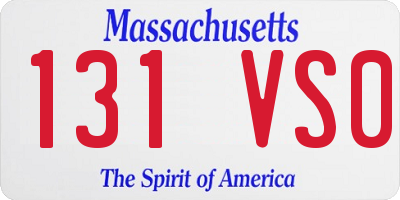 MA license plate 131VS0