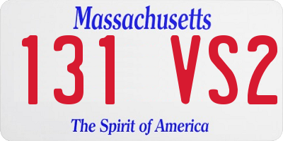 MA license plate 131VS2