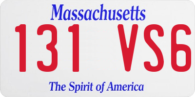 MA license plate 131VS6