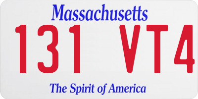 MA license plate 131VT4