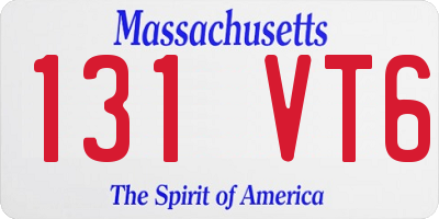 MA license plate 131VT6