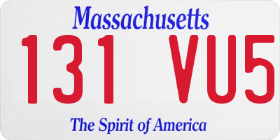 MA license plate 131VU5