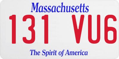 MA license plate 131VU6