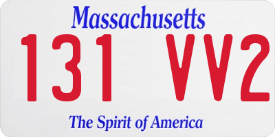 MA license plate 131VV2