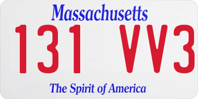 MA license plate 131VV3