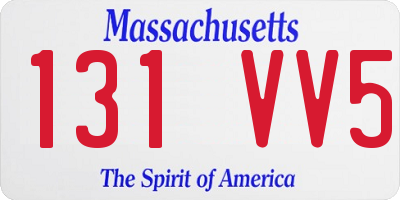 MA license plate 131VV5
