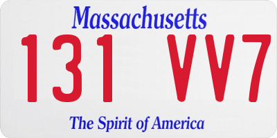 MA license plate 131VV7
