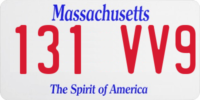 MA license plate 131VV9