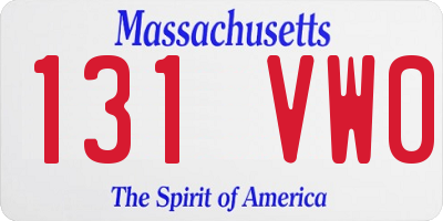MA license plate 131VW0