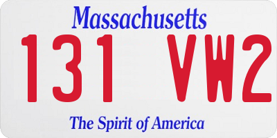 MA license plate 131VW2