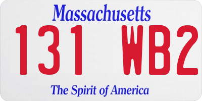 MA license plate 131WB2