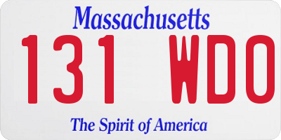 MA license plate 131WD0