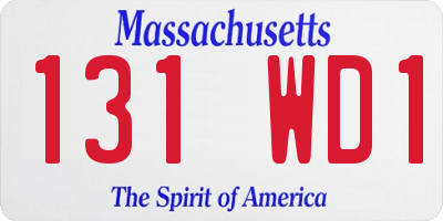 MA license plate 131WD1