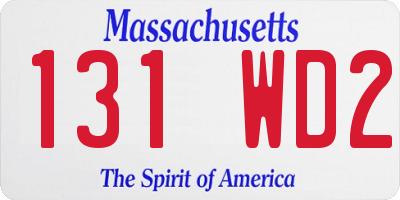 MA license plate 131WD2