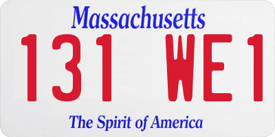 MA license plate 131WE1