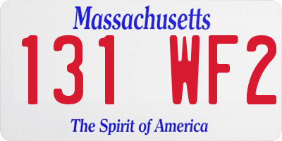 MA license plate 131WF2
