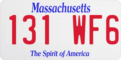 MA license plate 131WF6