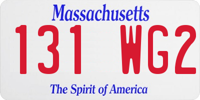 MA license plate 131WG2