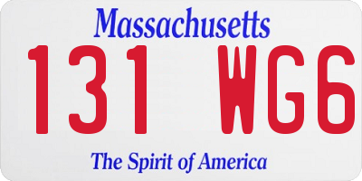 MA license plate 131WG6