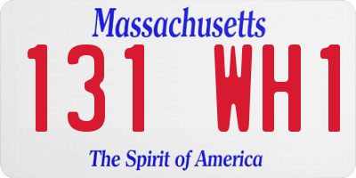 MA license plate 131WH1