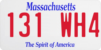 MA license plate 131WH4