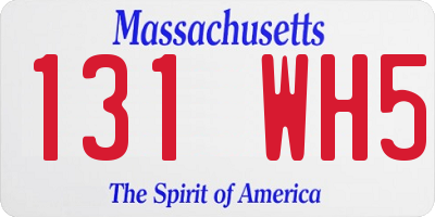 MA license plate 131WH5